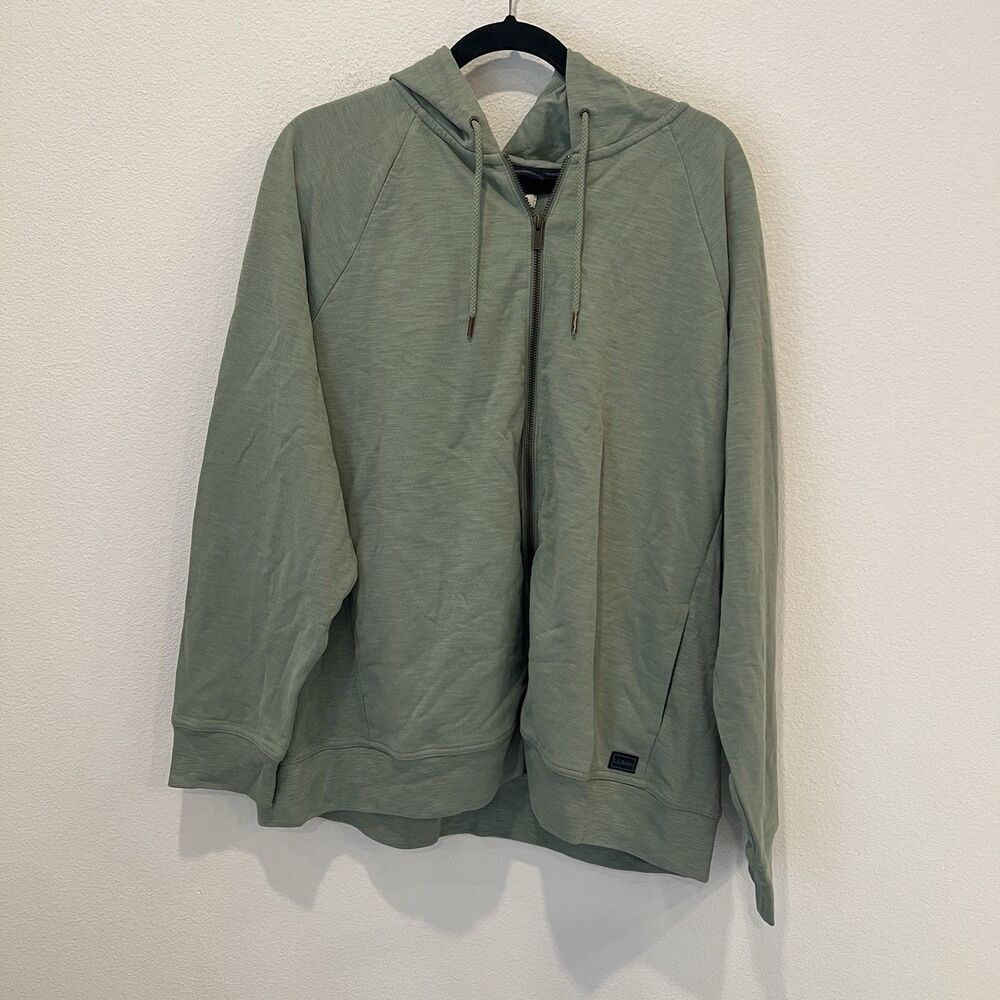 LL Bean Hoodie Womens 3XL Teal Peaks Island Full Zip Casual Travel Cotton